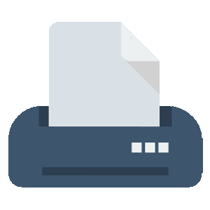 プリンタから紙が出ている