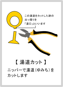 湯道をカット