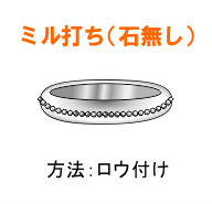 石が留まっていないミル打ちリング