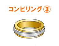 表面に一周貼られたコンビリング