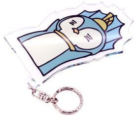 ペンギンが描かれたアクリル板のキーホルダー