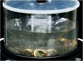 リングをバレル研磨している